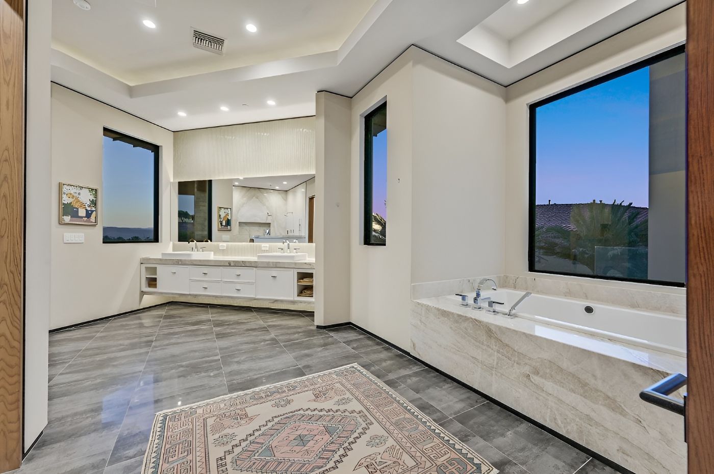 Primary Bath at Dusk